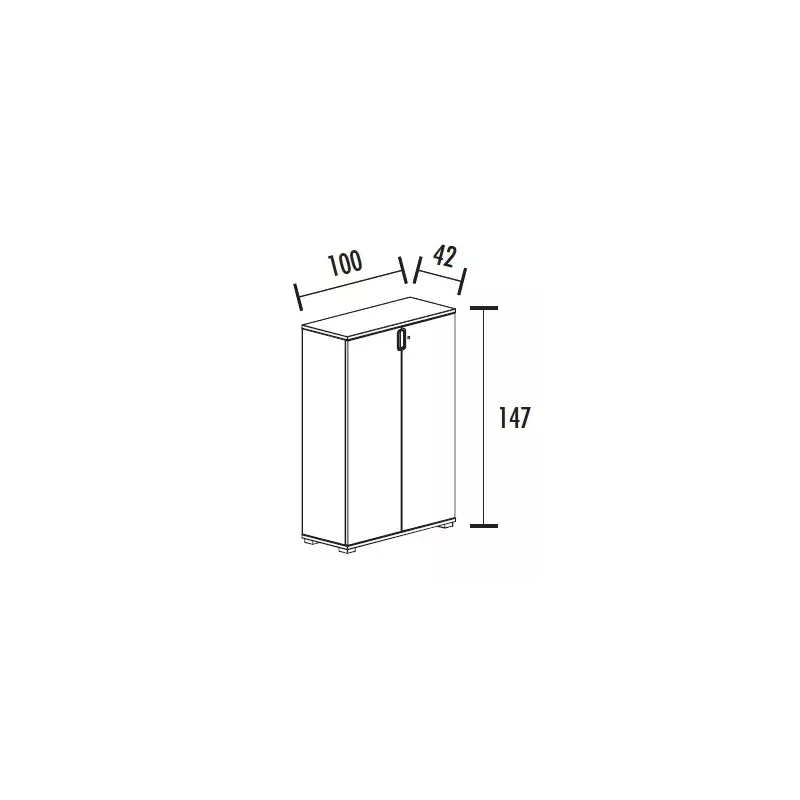Armoire 2 portes - 3 étagères - (L : 100 cm x P : 42 cm x H : 147 cm) So Laroya