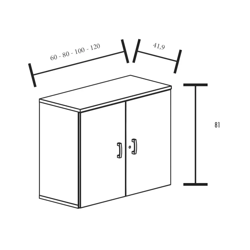 Armoire basse fermée, hauteur 81 cm – So Madrid