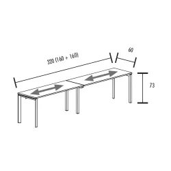 Bench bureaux alignés à partir de 2 postes So Martos