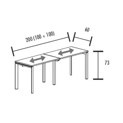 Bench bureaux alignés à partir de 2 postes So Martos