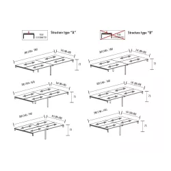 Bench vis-à-vis 4 postes sur 4 crédences So Martos