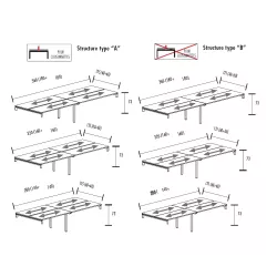 Bench vis-à-vis 4 postes sur 4 crédences So Martos