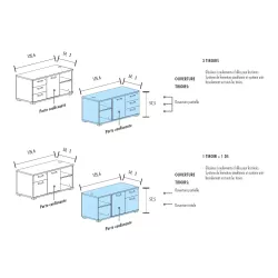 Bench vis-à-vis 4 postes sur 4 crédences So Martos