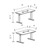 Bureau individuel réglable en hauteur à 2 moteurs So Baza