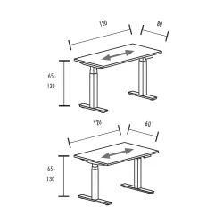 Bureau individuel réglable en hauteur à 2 moteurs So Baza