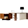 Bureau Exécutif design italien et meuble de service 2 caissons 3 tiroirs - 2 modules ouverts So Terra