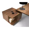 Bureau Exécutif design italien et meuble de service 2 caissons 3 tiroirs - 2 modules ouverts So Terra