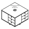 Bureau Exécutif design italien et meuble de service 2 caissons 3 tiroirs - 2 modules ouverts So Terra