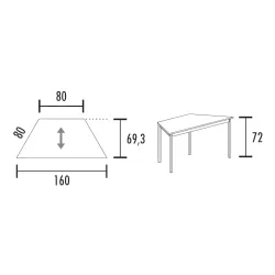 Table polyvalente trapézoïdale So Velada
