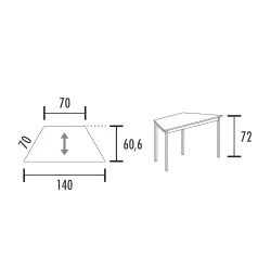 Table polyvalente trapézoïdale So Velada
