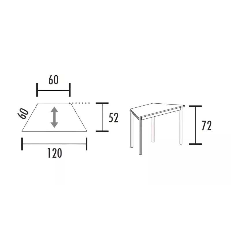 Table polyvalente trapézoïdale So Velada