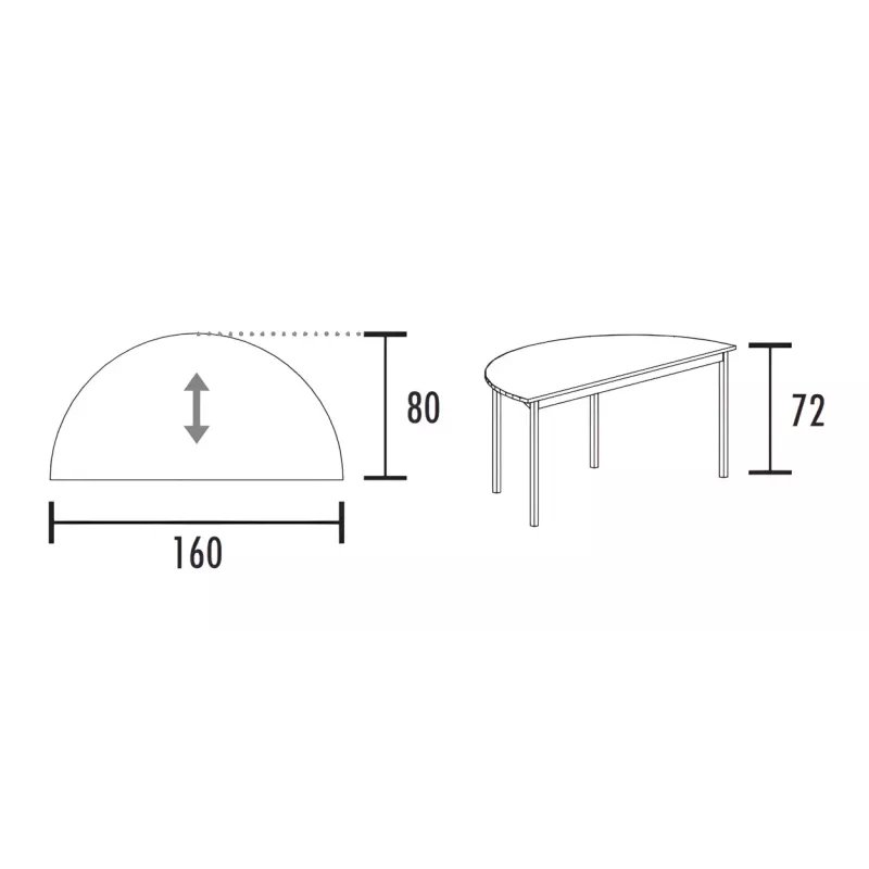 Table polyvalente demi-ronde So Velada
