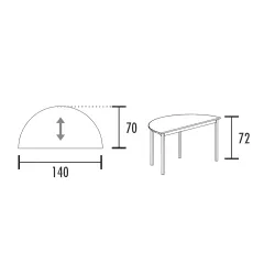 Table polyvalente demi-ronde So Velada