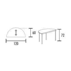 Table polyvalente demi-ronde So Velada