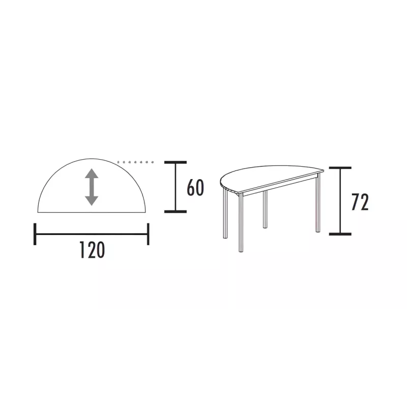 Table polyvalente demi-ronde So Velada