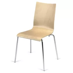 Chaise visiteur empilable coque hêtre naturel So Empoli