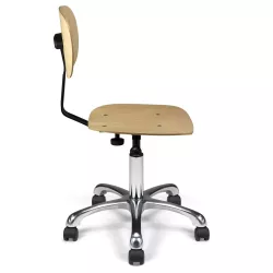 Siège technique hêtre naturel sur roulettes So Ancône
