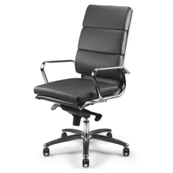 Fauteuil de Direction synchrone - cuir Noir pleine fleur -  So Ravenne
