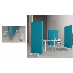 Cloison panneau acoustique vertical sur pieds hauts à roulettes So Oviedo