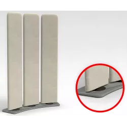 Cloison 3 panneaux acoustiques verticaux rotatifs sur base arrondie So Requena