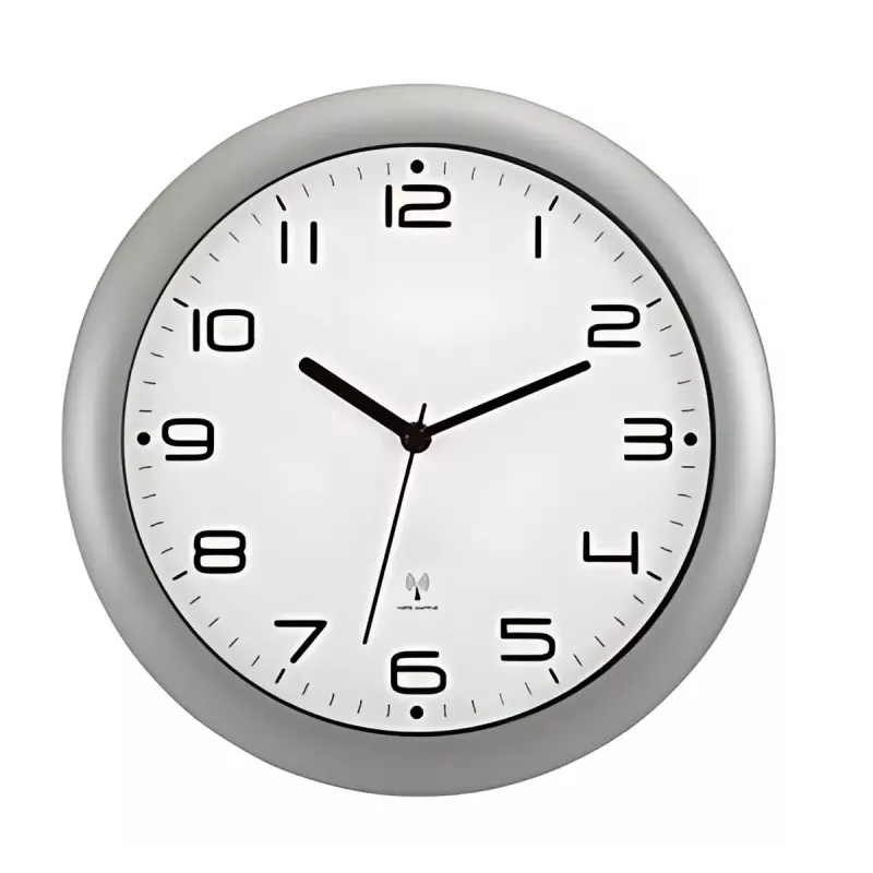 Horloge radiopilotée 30 cm - coloris gris métal