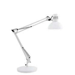 Lampe architecte LED avec pince et socle - coloris blanc
