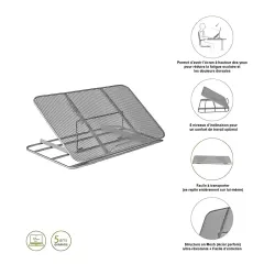 Support PC portable - métal gris