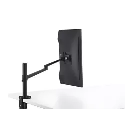 Bras articulé fixe multidirectionnel porte écran simple - aluminium coloris noir