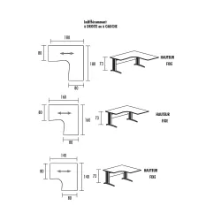 Bureau d'angle compact avec goulotte passe-câbles So Enix