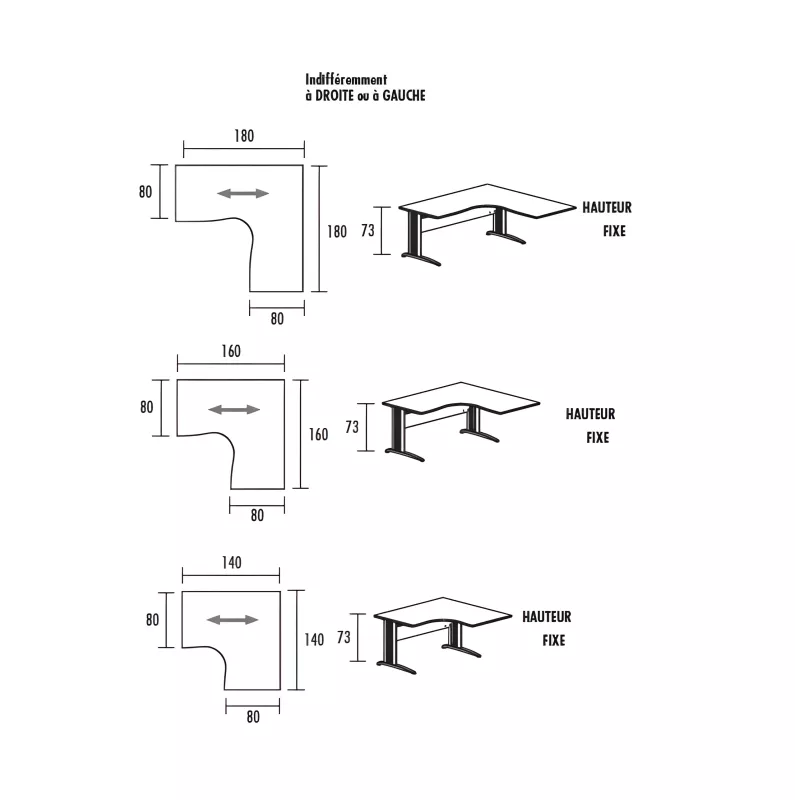 Bureau d'angle compact avec goulotte passe-câbles So Enix
