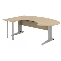 Bureau d'angle compact forme ARC avec goulotte passe-câbles So Enix