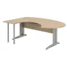 Bureau d'angle compact forme ARC avec goulotte passe-câbles So Enix