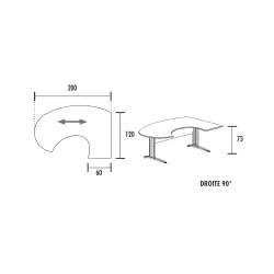 Bureau d'angle compact piètement métal So Borox