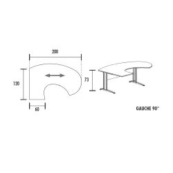 Bureau d'angle compact piètement métal So Borox