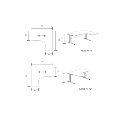 Bureau d'angle compact piètement métal So Aitana