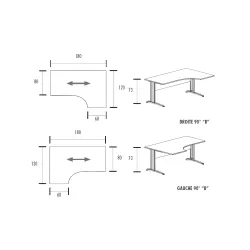 Bureau d'angle compact piètement métal So Aitana