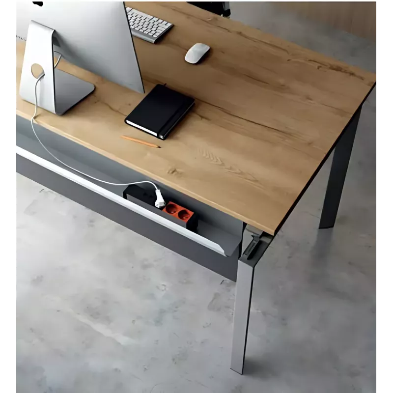 Bureau individuel avec retour piètement ouvert So Sierro