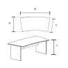 Bureau individuel forme arrondie pied panneau So Jumilla