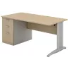 Bureau individuel sur caisson porteur avec goulotte passe-câbles So Enix