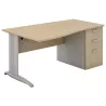 Bureau individuel sur caisson porteur avec goulotte passe-câbles So Enix