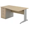 Bureau individuel sur caisson porteur avec goulotte passe-câbles So Enix