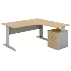 Bureau d'angle compact piètement métal avec caisson porteur So Aitana