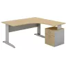 Bureau d'angle compact piètement métal avec caisson porteur So Aitana