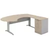 Bureau d'angle compact piètement métal avec caisson hauteur bureau So Borox