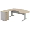 Bureau d'angle compact piètement métal avec caisson hauteur bureau So Borox