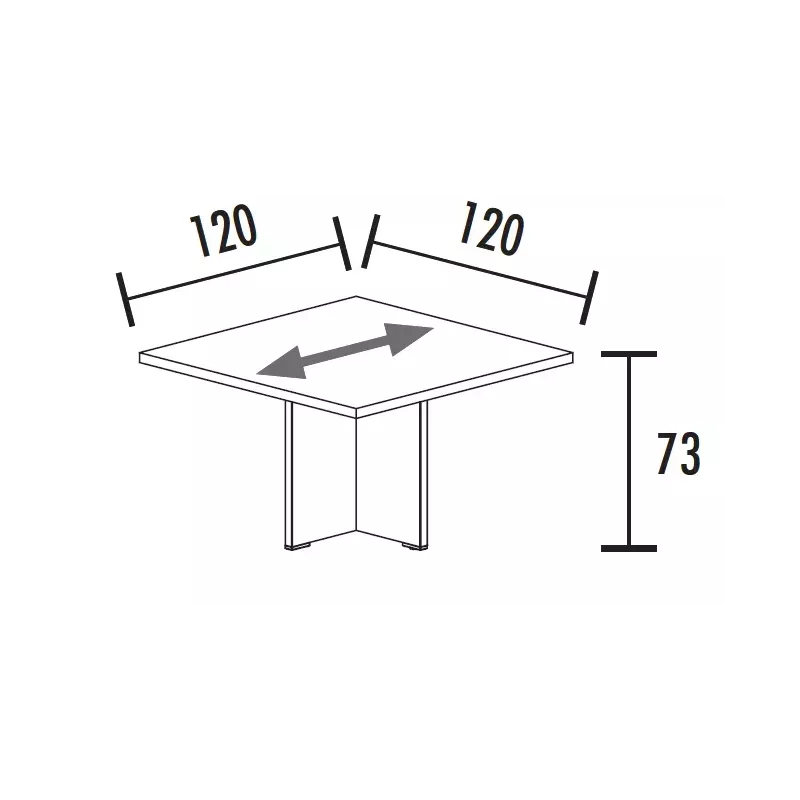 Table de réunion carrée 8 personnes 120 x 120 cm So Cadix
