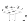 Table de réunion carrée 8 personnes 120 x 120 cm So Cadix