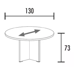 Table de réunion ronde diamètre 130 cm So Cadix