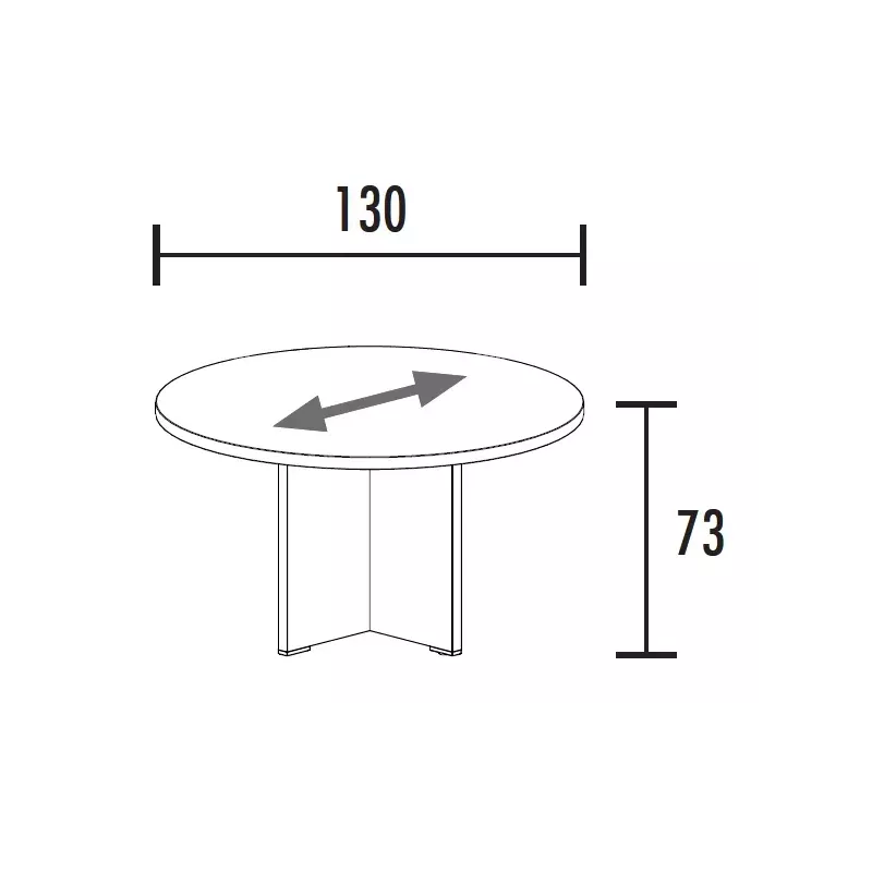 Table de réunion ronde diamètre 130 cm So Cadix