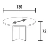 Table de réunion ronde diamètre 130 cm So Cadix